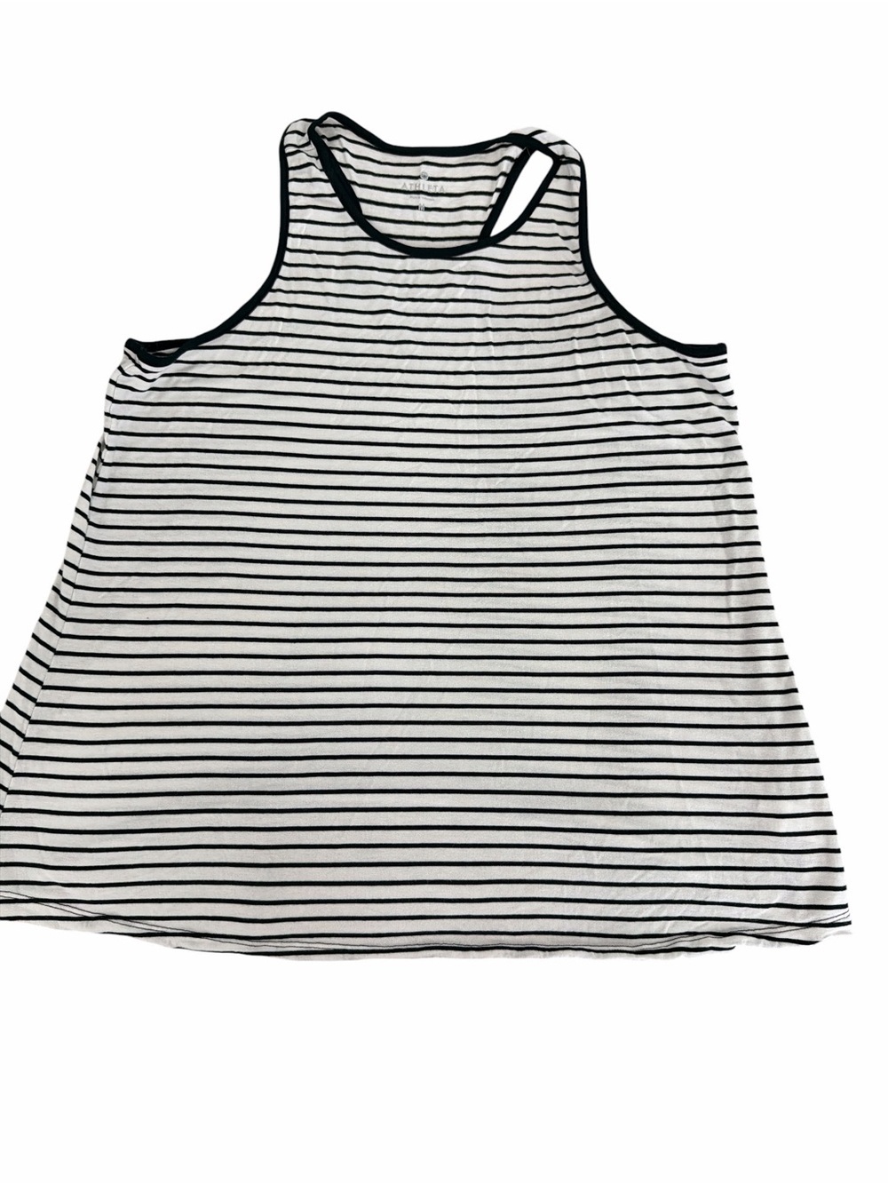 Athleta Chi High Neck Striped Racerback Tank Top Size Medium Style 489436